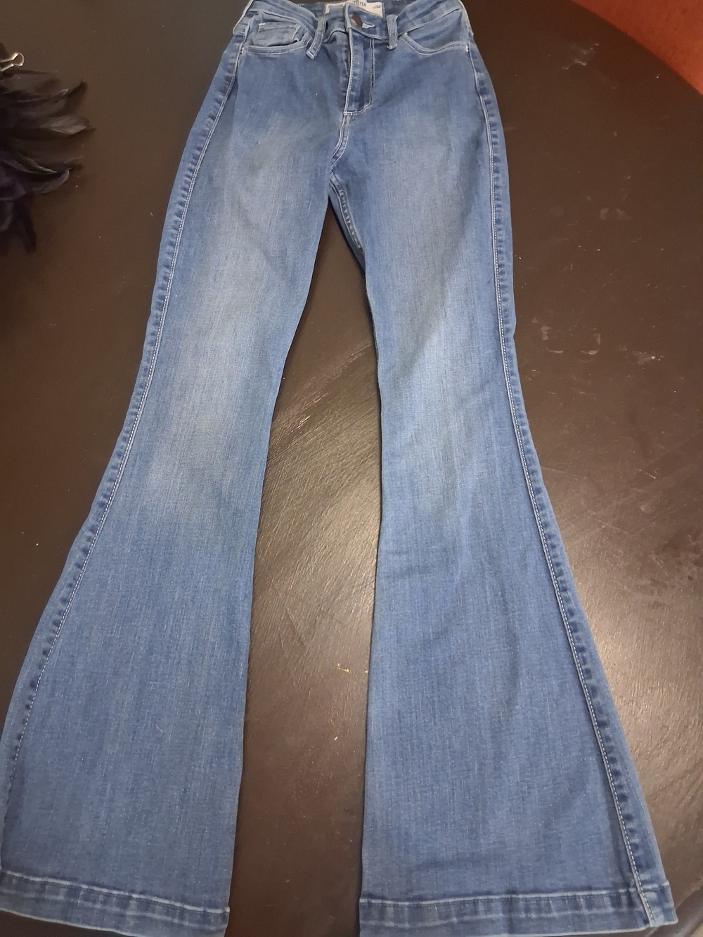 Women’s Blue Flare Jeans - Classic High-Rise Stretch